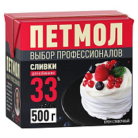 Сливки Петмол ультрапастеризованные 33% 500 г фото Сливки Петмол ультрапастеризованные 33% 500 г