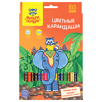 Карандаши цветные Мульти-Пульти "Енот в Индии", 36цв., заточен., картон, европодвес фото Карандаши цветные Мульти-Пульти "Енот в Индии", 36цв., заточен., картон, европодвес