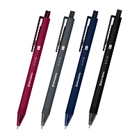 Ручка шариковая автоматическая BRAUBERG "VIVID", корпус soft-touch, СИНЯЯ, пишущий узел 0,7 мм, линия письма 0,35 мм, 144407