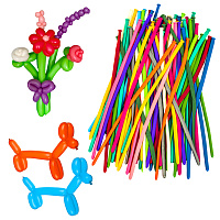 Шары воздушные для моделирования 5х150 см, 100 штук, ассорти, BRAUBERG KIDS, 591877 фото Шары воздушные для моделирования 5х150 см, 100 штук, ассорти, BRAUBERG KIDS, 591877