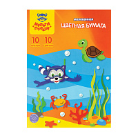 Цветная бумага мелованная А4, Мульти-Пульти, 10л., 10цв., в папке, "Приключения Енота фото Цветная бумага мелованная А4, Мульти-Пульти, 10л., 10цв., в папке, "Приключения Енота