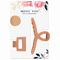 Крабы для волос НАБОР 3 шт., 4 см / 5 см / 11 см, soft touch, коричневый, MONTE VITA, 457031 фото Крабы для волос НАБОР 3 шт., 4 см / 5 см / 11 см, soft touch, коричневый, MONTE VITA, 457031