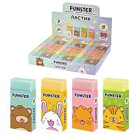 Ластик FUNSTER (ФАНСТЕР) "ANIMALS", 50х24х10 мм, прямоугольный, картонный держатель, экологичный ПВХ, ассорти, 272730 фото Ластик FUNSTER (ФАНСТЕР) "ANIMALS", 50х24х10 мм, прямоугольный, картонный держатель, экологичный ПВХ, ассорти, 272730
