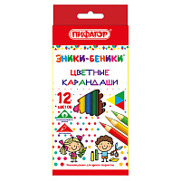 Карандаши цветные ПИФАГОР "ЭНИКИ-БЕНИКИ", 12 цветов, шестигранные, натуральное дерево, 181346 фото Карандаши цветные ПИФАГОР "ЭНИКИ-БЕНИКИ", 12 цветов, шестигранные, натуральное дерево, 181346