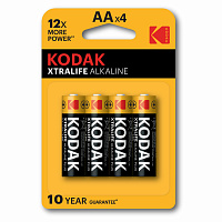 Батарейки алкалиновые "пальчиковые" КОМПЛЕКТ 4 шт., KODAK Xtralife Alkaline, АА (LR6, 24А), блистер, Б0014328 фото Батарейки алкалиновые "пальчиковые" КОМПЛЕКТ 4 шт., KODAK Xtralife Alkaline, АА (LR6, 24А), блистер, Б0014328