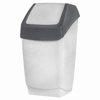 Ведро мусорное М-пластика Хапс 25 л пластик с крышкой серое/чёрное (55x30x28 см) фото Ведро мусорное М-пластика Хапс 25 л пластик с крышкой серое/чёрное (55x30x28 см)