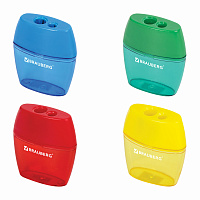 Точилка BRAUBERG "Diamond Dual", 2 отверстия для чернографитных карандашей (в том числе утолщенных), с контейнером, ассорти, 226941 фото Точилка BRAUBERG "Diamond Dual", 2 отверстия для чернографитных карандашей (в том числе утолщенных), с контейнером, ассорти, 226941