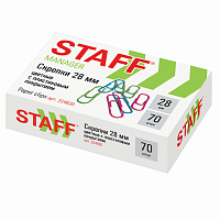 Скрепки STAFF "Manager", 28 мм, цветные, 70 шт., в картонной коробке, Россия, 224630 фото Скрепки STAFF "Manager", 28 мм, цветные, 70 шт., в картонной коробке, Россия, 224630