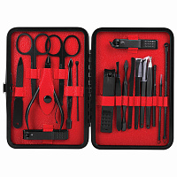 Универсальный набор для маникюра и педикюра 18 в 1 в футляре, STANDARD, черный карбон, WBZ, 609487 фото Универсальный набор для маникюра и педикюра 18 в 1 в футляре, STANDARD, черный карбон, WBZ, 609487