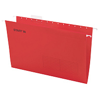 Подвесные папки A4/Foolscap (404х240 мм) до 80 л., КОМПЛЕКТ 10 шт., красные, картон, STAFF, 270936 фото Подвесные папки A4/Foolscap (404х240 мм) до 80 л., КОМПЛЕКТ 10 шт., красные, картон, STAFF, 270936