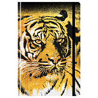 Ежедневник недатированный А5, 128л., 7БЦ, BG "Golden tiger", матовая ламинация, на резинке фото Ежедневник недатированный А5, 128л., 7БЦ, BG "Golden tiger", матовая ламинация, на резинке