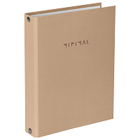 Тетрадь на кольцах А5 175х215 мм, 120 л., твердый картон, матовая ламинация, клетка, BRAUBERG "Minimal beige", 404997