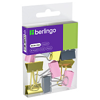 Зажимы для бумаг 19мм, Berlingo, 10шт., цветные, ПВХ упак., европодвес, розовый+золотой фото Зажимы для бумаг 19мм, Berlingo, 10шт., цветные, ПВХ упак., европодвес, розовый+золотой