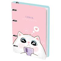 Тетрадь на кольцах А5, 100л., MESHU "Cat book", картон, матовая ламинация, выборочный УФ-лак фото Тетрадь на кольцах А5, 100л., MESHU "Cat book", картон, матовая ламинация, выборочный УФ-лак