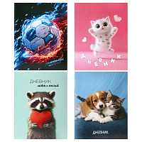 Дневник 1-11 класс 40 л., на скобе, ПИФАГОР, обложка картон, МИКС "Универсальный", 107578