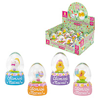 Сувенир пасхальный шар "Светлой Пасхи", диаметр 45 мм, полистоун/стекло, 4 дизайна ассорти, ЗОЛОТАЯ СКАЗКА, 592630