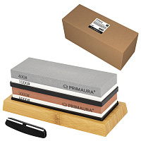 Точильный камень водный, КОМПЛЕКТ 2 шт., НАБОР 6 предметов, 400/1000/3000/8000 грит, PRIMAURA (ПРИМАУРА), 701628