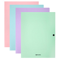 Папка на кнопке пластиковая BRAUBERG "PASTEL", А4, 3 клапана, 600 мкм, цвета ассорти, 272886 фото Папка на кнопке пластиковая BRAUBERG "PASTEL", А4, 3 клапана, 600 мкм, цвета ассорти, 272886