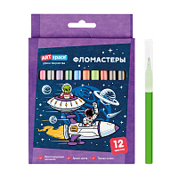 Фломастеры ArtSpace "Космос", 12цв., картон, смываемые, европодвес фото Фломастеры ArtSpace "Космос", 12цв., картон, смываемые, европодвес