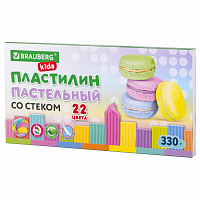Пластилин классический пастельные цвета BRAUBERG KIDS, 22 цвета, 330 грамм, стек, 106682 фото Пластилин классический пастельные цвета BRAUBERG KIDS, 22 цвета, 330 грамм, стек, 106682