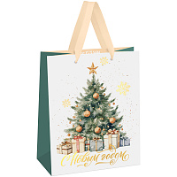 Пакет подарочный 18*23*10см MESHU "Christmas mood", фольга, матовая ламинация фото Пакет подарочный 18*23*10см MESHU "Christmas mood", фольга, матовая ламинация
