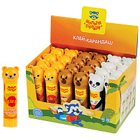 Клей-карандаш Мульти-Пульти "Зверята: Кот, Мишка, Панда", 09г, колпачок в форме животного, ПВП фото Клей-карандаш Мульти-Пульти "Зверята: Кот, Мишка, Панда", 09г, колпачок в форме животного, ПВП