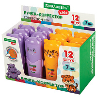 Ручка-корректор BRAUBERG KIDS "ЗВЕРЯТА", 7 мл, металлический наконечник, корпус ассорти, 272493 фото Ручка-корректор BRAUBERG KIDS "ЗВЕРЯТА", 7 мл, металлический наконечник, корпус ассорти, 272493