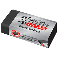 Ластик Faber-Castell "Dust-Free", прямоугольный, картонный футляр, 45*22*13мм, черный фото Ластик Faber-Castell "Dust-Free", прямоугольный, картонный футляр, 45*22*13мм, черный