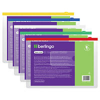 Папка-конверт на молнии Berlingo В5, 150мкм, с карманом для визиток, прозрачная, ассорти фото Папка-конверт на молнии Berlingo В5, 150мкм, с карманом для визиток, прозрачная, ассорти
