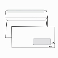 Конверт Attache Economy (Выбор есть) Е65 белый стрип с правым окном (1000штук в упаковке)