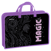 Папка с ручками 1 отделение, А4 Berlingo "Purple Magic", 340*245*75мм, пластик, на молнии фото Папка с ручками 1 отделение, А4 Berlingo "Purple Magic", 340*245*75мм, пластик, на молнии