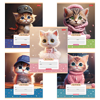 Тетрадь 12 л., HATBER клетка, обложка картон, "Мы - котики!" (микс в спайке), 086195, 12Т5В1 фото Тетрадь 12 л., HATBER клетка, обложка картон, "Мы - котики!" (микс в спайке), 086195, 12Т5В1
