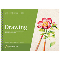 Альбом для рисования 24л., А4, на гребне Greenwich Line "Botanical. Peony", 160г/м2, глянцевая ламинация, перфорация на отрыв фото Альбом для рисования 24л., А4, на гребне Greenwich Line "Botanical. Peony", 160г/м2, глянцевая ламинация, перфорация на отрыв
