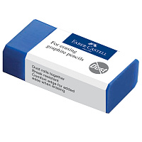 Ластик Faber-Castell "Dust-Free", прямоугольный, картонный футляр, 45*22*13мм, синий фото Ластик Faber-Castell "Dust-Free", прямоугольный, картонный футляр, 45*22*13мм, синий