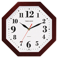 Часы настенные ход плавный, Troyka 41431416, восьмигранные, 29*29*3,5, бордовая рамка фото Часы настенные ход плавный, Troyka 41431416, восьмигранные, 29*29*3,5, бордовая рамка
