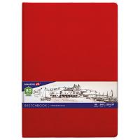 Скетчбук, слоновая кость 140 г/м2 210х297 мм, 80 л., КОЖЗАМ, резинка, BRAUBERG ART CLASSIC, красный, 113199 фото Скетчбук, слоновая кость 140 г/м2 210х297 мм, 80 л., КОЖЗАМ, резинка, BRAUBERG ART CLASSIC, красный, 113199