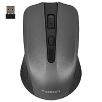 Мышь беспроводная SONNEN V99, USB, 1000/1200/1600 dpi, 4 кнопки, оптическая, серая, 513528 фото Мышь беспроводная SONNEN V99, USB, 1000/1200/1600 dpi, 4 кнопки, оптическая, серая, 513528
