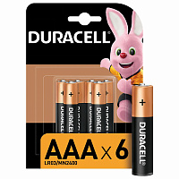 Батарейки КОМПЛЕКТ 6 шт., DURACELL Basic ОРИГИНАЛ, ААА (LR03, 24А), алкалиновые, мизинчиковые, Б0014858 фото Батарейки КОМПЛЕКТ 6 шт., DURACELL Basic ОРИГИНАЛ, ААА (LR03, 24А), алкалиновые, мизинчиковые, Б0014858