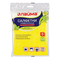 Салфетки ВИСКОЗНЫЕ универсальные MEGA, 30х38 см, КОМПЛЕКТ 5 шт., 90 г/м2, желтые, LAIMA, К4083, 601562 фото Салфетки ВИСКОЗНЫЕ универсальные MEGA, 30х38 см, КОМПЛЕКТ 5 шт., 90 г/м2, желтые, LAIMA, К4083, 601562