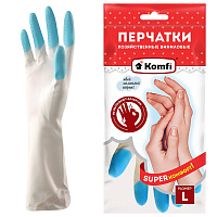 Перчатки МНОГОРАЗОВЫЕ виниловые SUPER КОМФОРТ, гипоаллергенные, размер L (большой), вес 90 г, Komfi, ADM, 25591 фото Перчатки МНОГОРАЗОВЫЕ виниловые SUPER КОМФОРТ, гипоаллергенные, размер L (большой), вес 90 г, Komfi, ADM, 25591