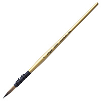 Кисть художественная синтетика Гамма "GOLD BRUSH", круглая №4, французское крепление, короткая ручка фото Кисть художественная синтетика Гамма "GOLD BRUSH", круглая №4, французское крепление, короткая ручка