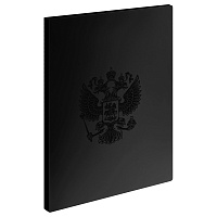 Папка с боковым зажимом СТАММ "Герб" А4, 17мм, 700мкм, пластик, черный фото Папка с боковым зажимом СТАММ "Герб" А4, 17мм, 700мкм, пластик, черный