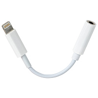 Переходник для наушников с iPhone LIGHTNING на AUX (MINI JACK 3.5 мм), SONNEN, 0,1 м, белый, 513565 фото Переходник для наушников с iPhone LIGHTNING на AUX (MINI JACK 3.5 мм), SONNEN, 0,1 м, белый, 513565