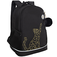 Рюкзак GRIZZLY школьный, анатомическая спинка, 2 отделения, для девочек, "GOLD CAT", 38х28х18 см, RG-563-2/1 фото Рюкзак GRIZZLY школьный, анатомическая спинка, 2 отделения, для девочек, "GOLD CAT", 38х28х18 см, RG-563-2/1
