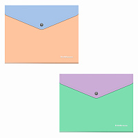 Папка-конверт с кнопкой ERICH KRAUSE "Matt Pastel Bloom", А5+, до 120 л., с карманом, ассорти, 0,18 мм, 61150 фото Папка-конверт с кнопкой ERICH KRAUSE "Matt Pastel Bloom", А5+, до 120 л., с карманом, ассорти, 0,18 мм, 61150