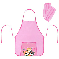 Фартук с нарукавниками для уроков труда ПИФАГОР, 1 карман, 46x54 см, "Best team", 273762