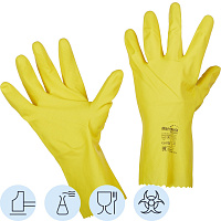 Перчатки КЩС латексные Manipula Specialist Блеск L-F-01/CG-941 с хлопковым напылением желтые (размер 9-9.5, L) фото Перчатки КЩС латексные Manipula Specialist Блеск L-F-01/CG-941 с хлопковым напылением желтые (размер 9-9.5, L)