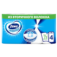 Полотенца бумажные Zewa 2-слойные белые 4 рулона по 14 метров фото Полотенца бумажные Zewa 2-слойные белые 4 рулона по 14 метров