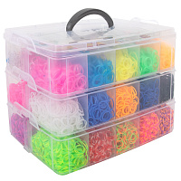 Набор резинок для плетения украшений 15 000 шт., 25 цветов, бокс, бусины, станок, BAMBOX, 665973 фото Набор резинок для плетения украшений 15 000 шт., 25 цветов, бокс, бусины, станок, BAMBOX, 665973