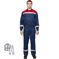 Костюм рабочий летний мужской л20-КПК с СОП синий/красный (размер 48-50, рост 158-164) фото Костюм рабочий летний мужской л20-КПК с СОП синий/красный (размер 48-50, рост 158-164)